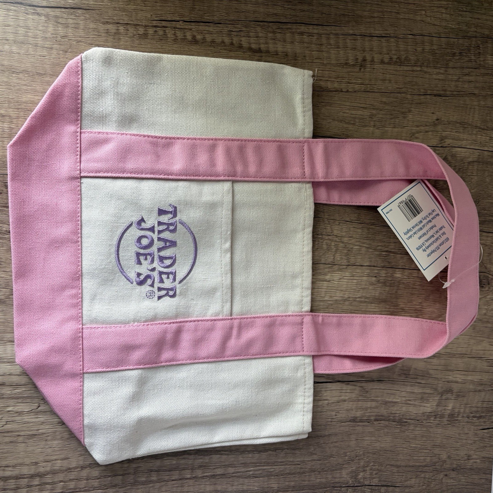 Trader Joe’s Mini Canvas Tote Bag Pink Spring 2026 Reuseable Limited Edition NWT