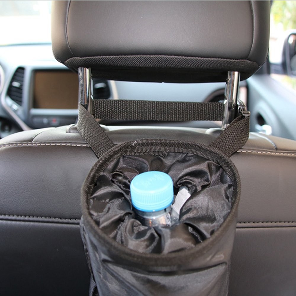 IPELY Universal Car Garbage Bag Back Seat Headrest 1 Count (Pack of 1), Black