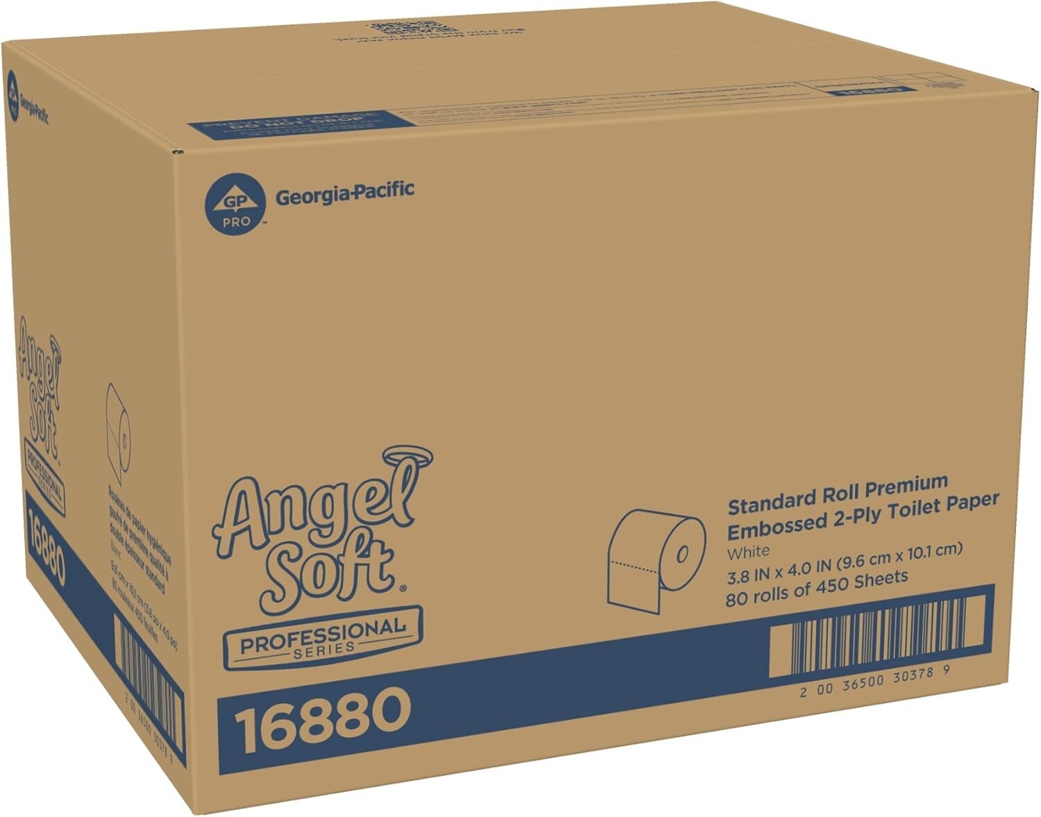 Angel Soft Professional Series Premium Embossed Toilet Paper, Case of 80 Rolls