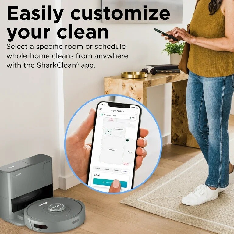 Shark Matrix Self-Emptying Robot Vacuum Home Mapping – Grey