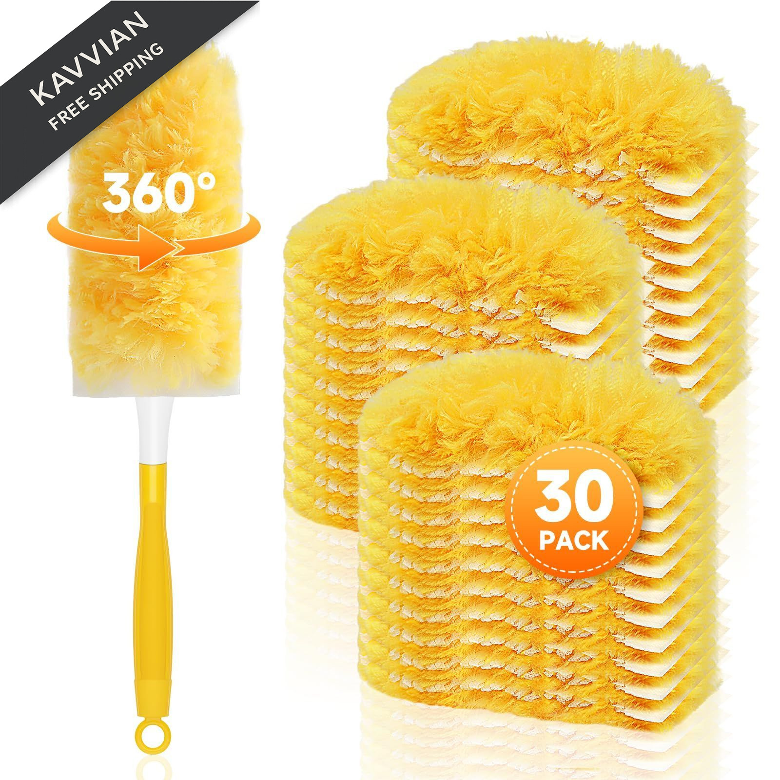 SetSail 30 Count Duster Refills for Swiffer with 1 Handle Orange
