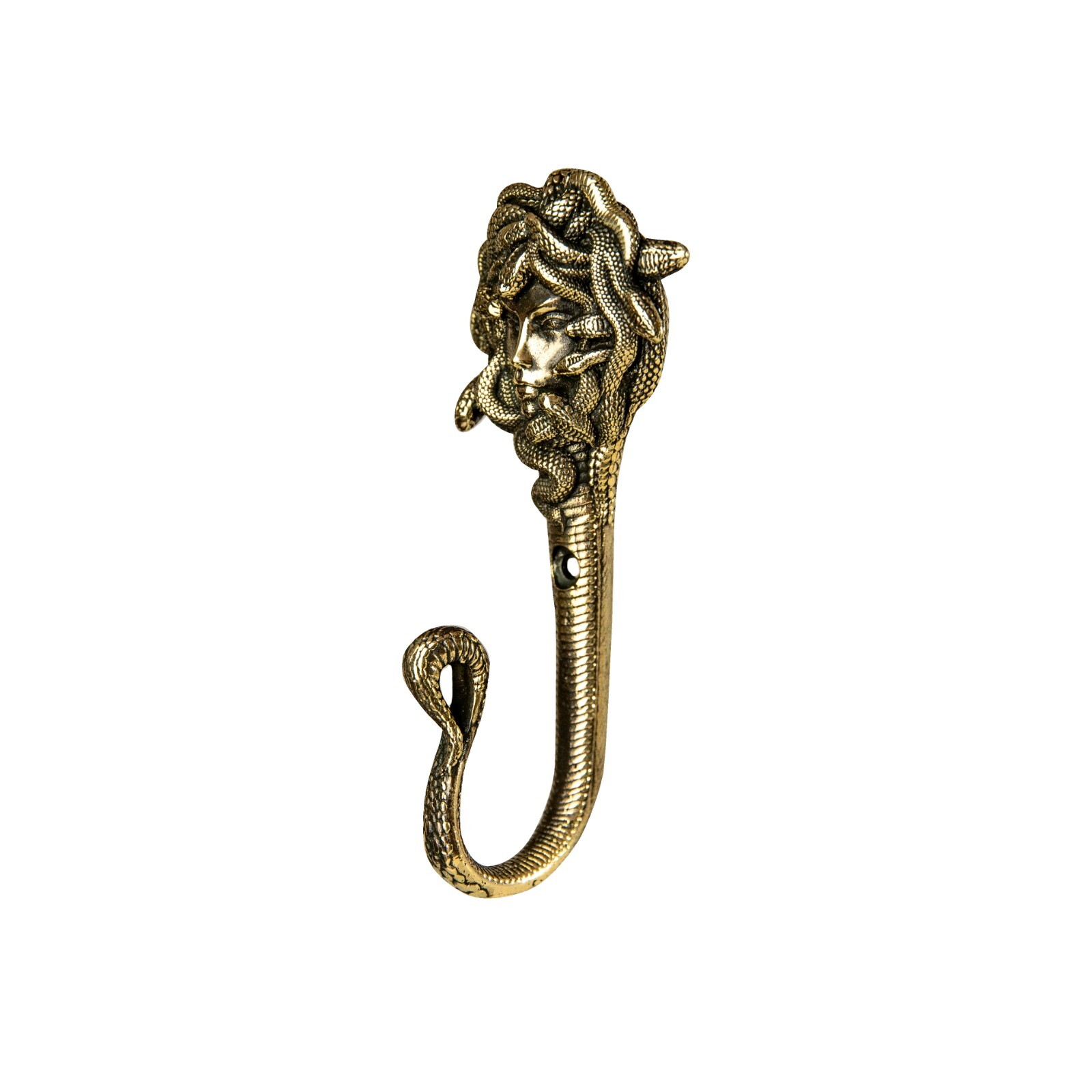 Decorative wall hook Medusa Gorgon, mythological creature, Brass handmade.