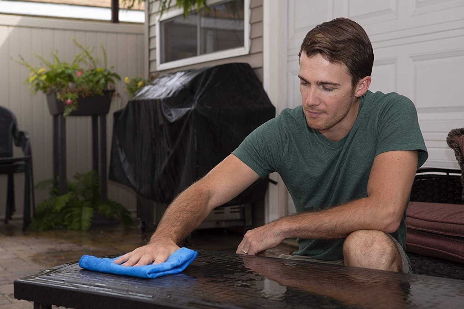 the absorber Large 27-Inch x 17-Inch, Blue – Synthetic Drying Chamois Cloth