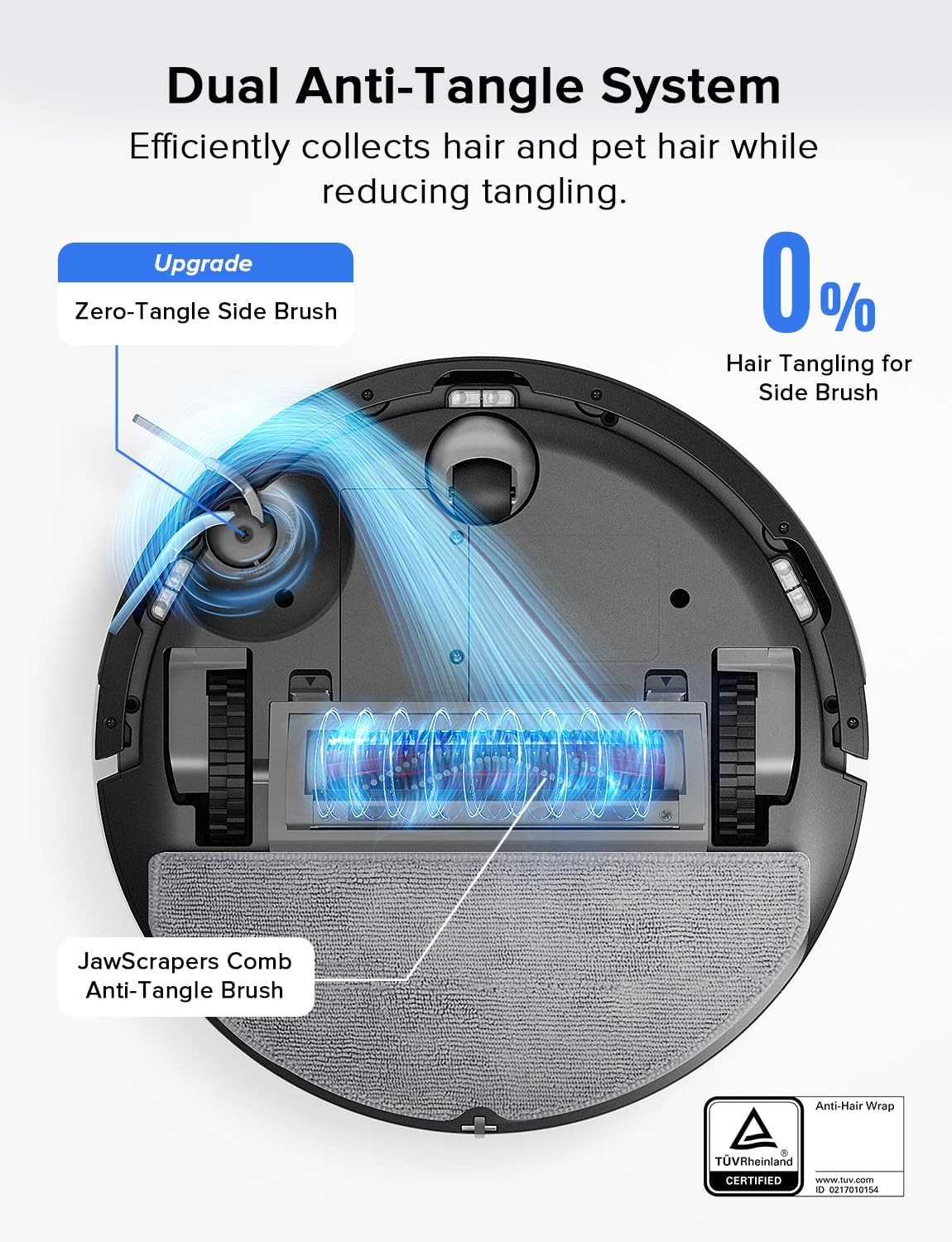 8000Pa Vacuum Mop Combo LiDAR Mapping Self-Charging Robotic Cleaner Black