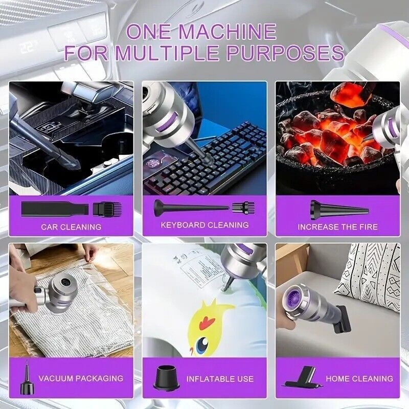 4in1 Vacuum/Air Duster 80,000RPM Super Power Mini Car Vacuum Cleaner air Blower