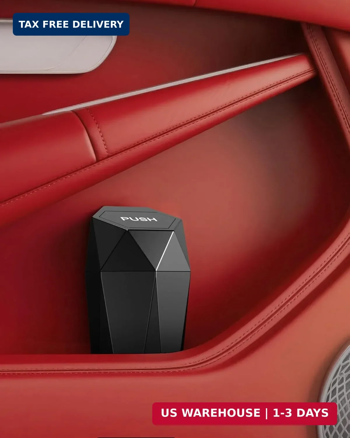 HOTOR Car Trash Can with Lid – 2 Pack, Car Accessories for Interior, Leakproof V