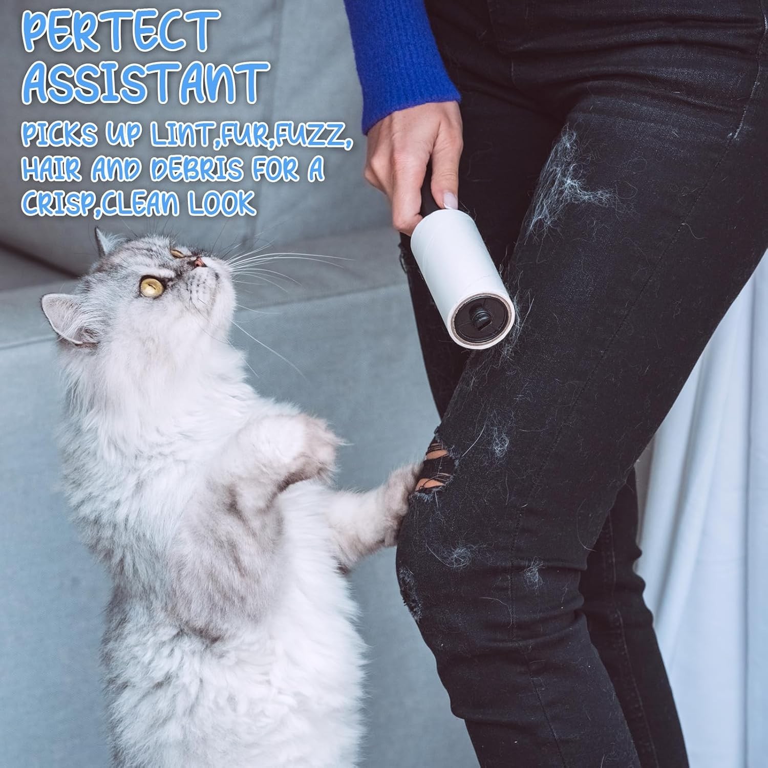 Hushee 60 Pcs Bulk Mini Lint Roller for Pet Hair and White, Blue, Black, Pink
