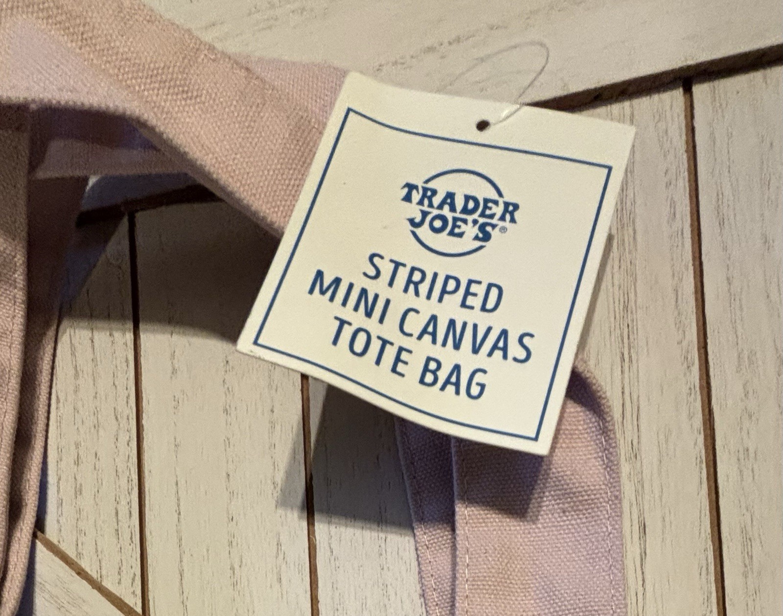 Trader Joe’s Striped Mini Canvas Tote Bag Cotton/Polyester 13x10x6 Multicolor