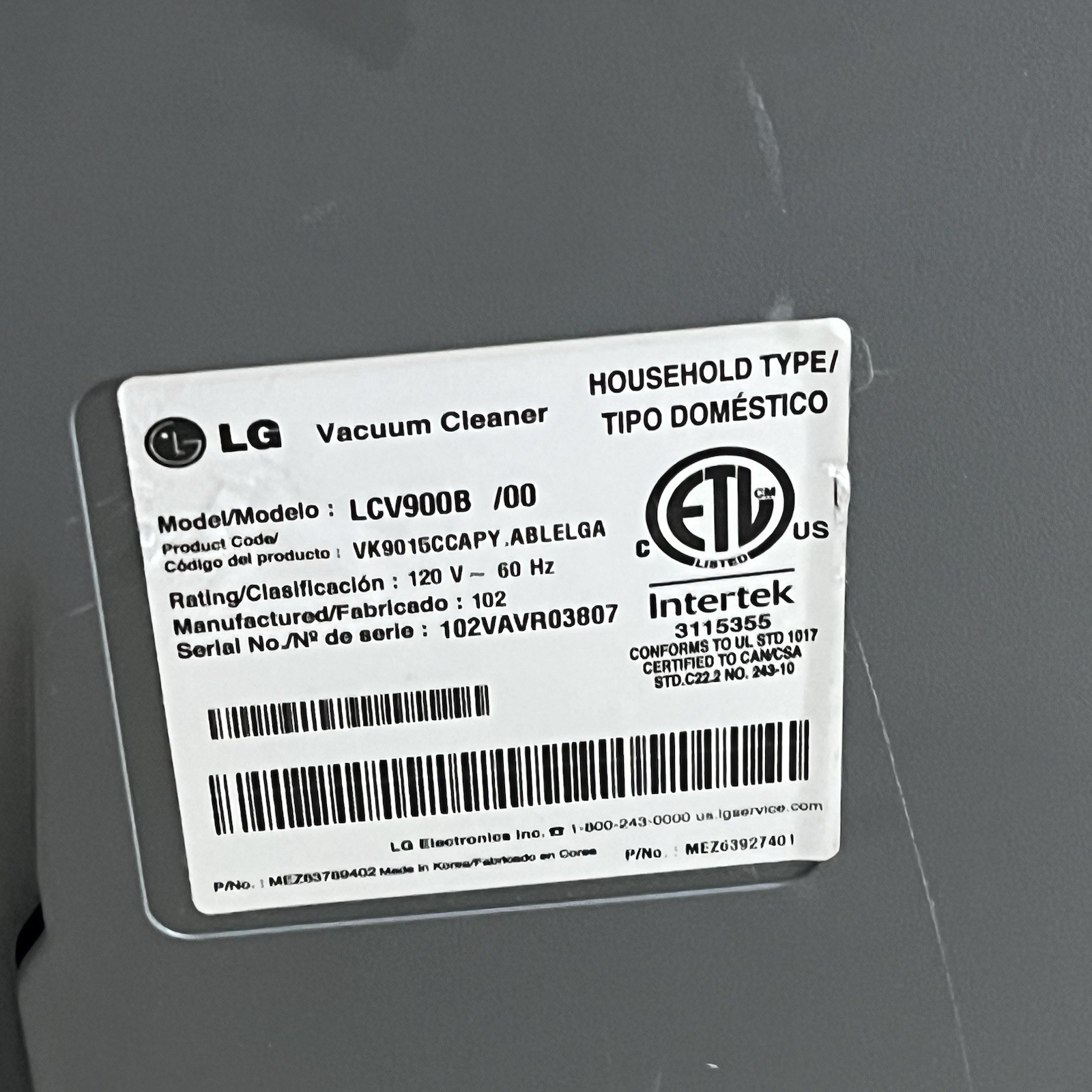 LG KOMPRESSOR Canister Vacuum Cleaner Blue Bagless Tested