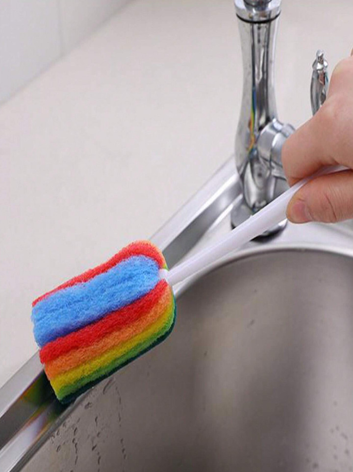 1 pc Long Handle Bottle Cleaning Brush – No Dead Angle Cup Scrubber