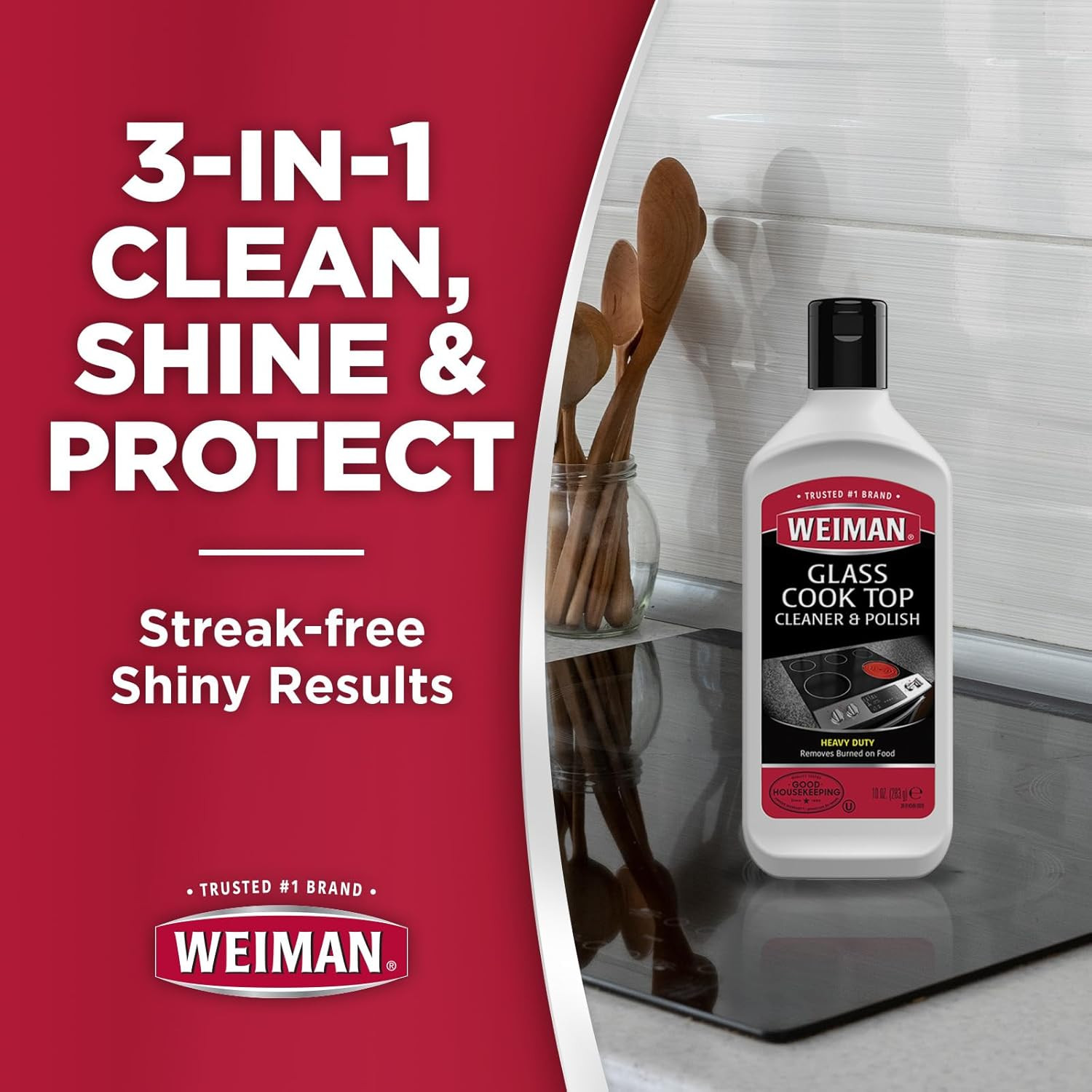 Weiman Cooktop Cleaner Cream 10 Ounce Non Abrasive Cleaning Tools Set