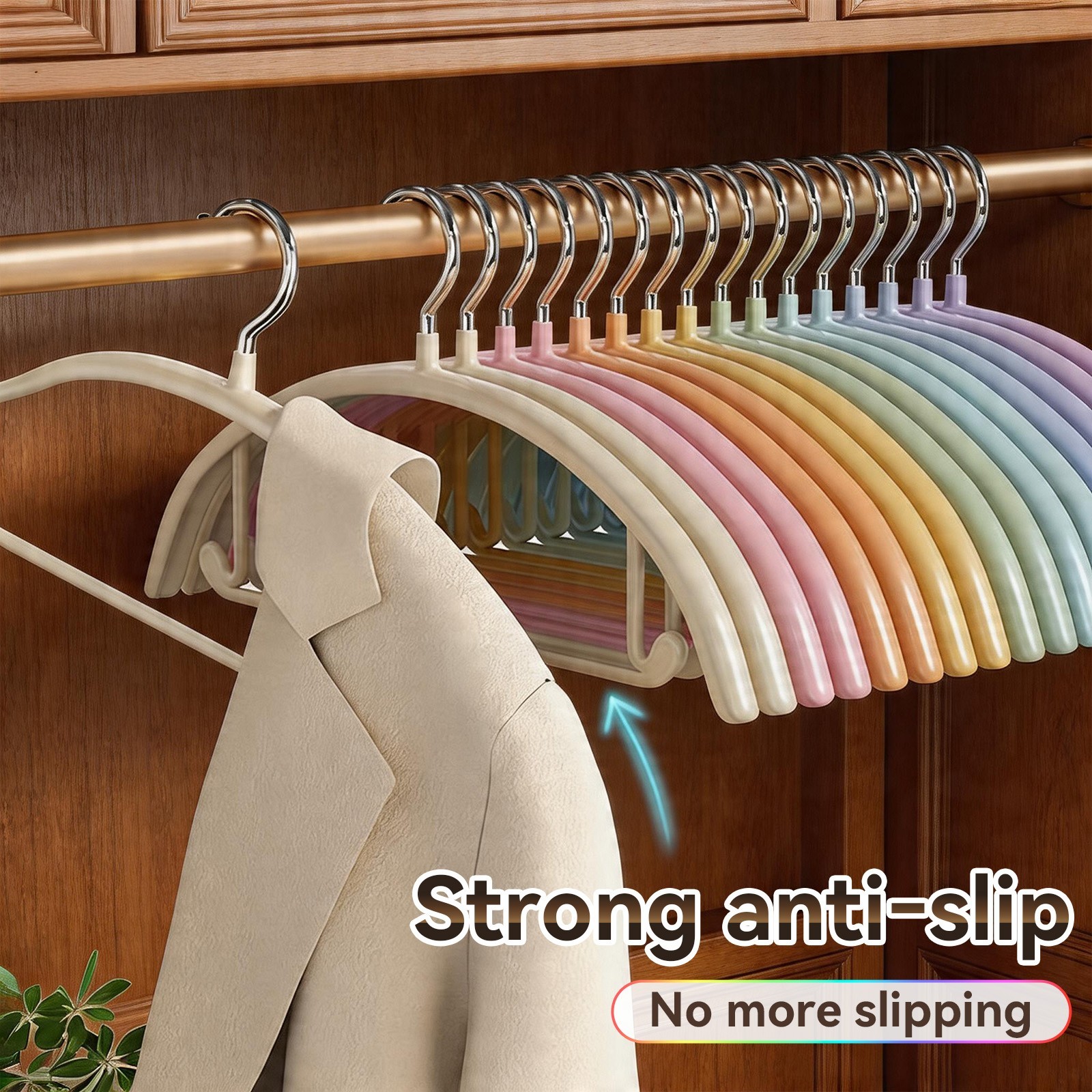 clothes hangers lot，Mixed Color Metal Hanger，12/28pc Non-slip Home Closet Organi