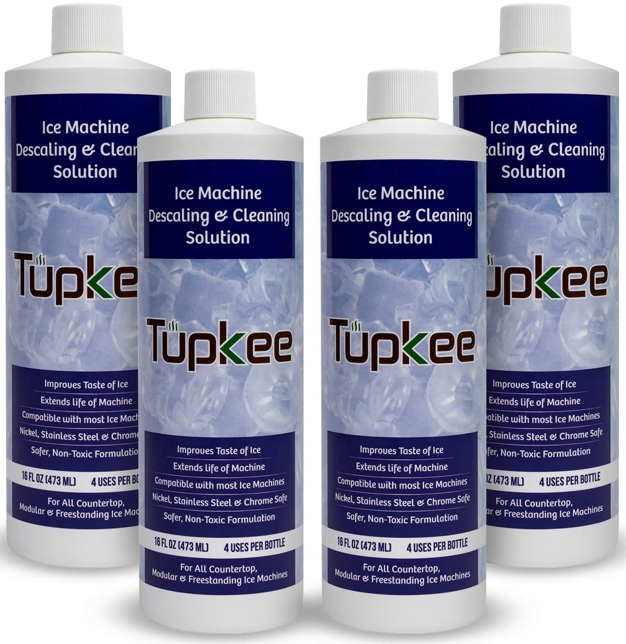 Tupkee Ice Machine Cleaner Nickel Safe, 16oz Ice Maker Cleaner, Universal 4 Pack