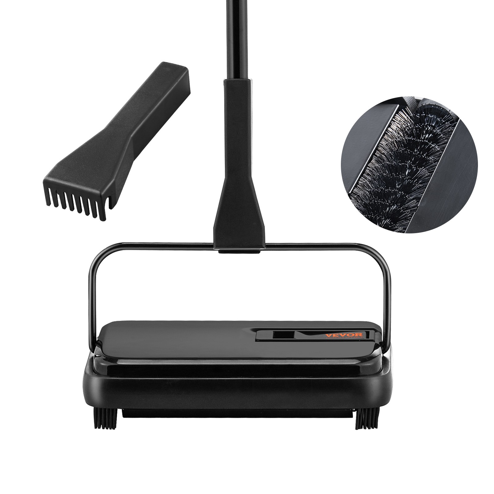 VEVOR Carpet Sweeper Floor Sweeper Manual 7.87 in Sweeping Paths Non Electric