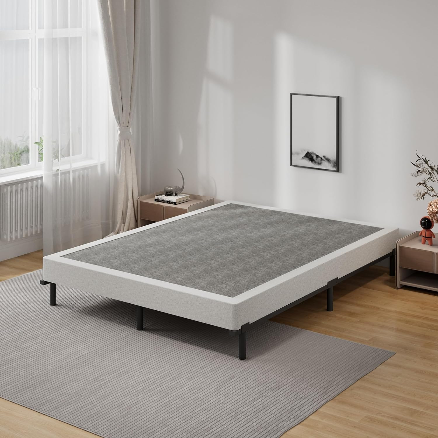 Snaye Queen Box Spring Bed Base 5 Inch, 3000Lbs Heavy Duty Box Spring Queen