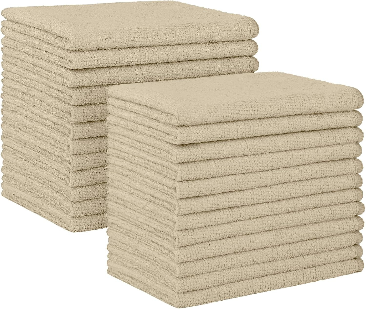 24 Pack Brown Microfiber Cleaning Cloth Absorbent Cleaning Rags Lint-Free Towels