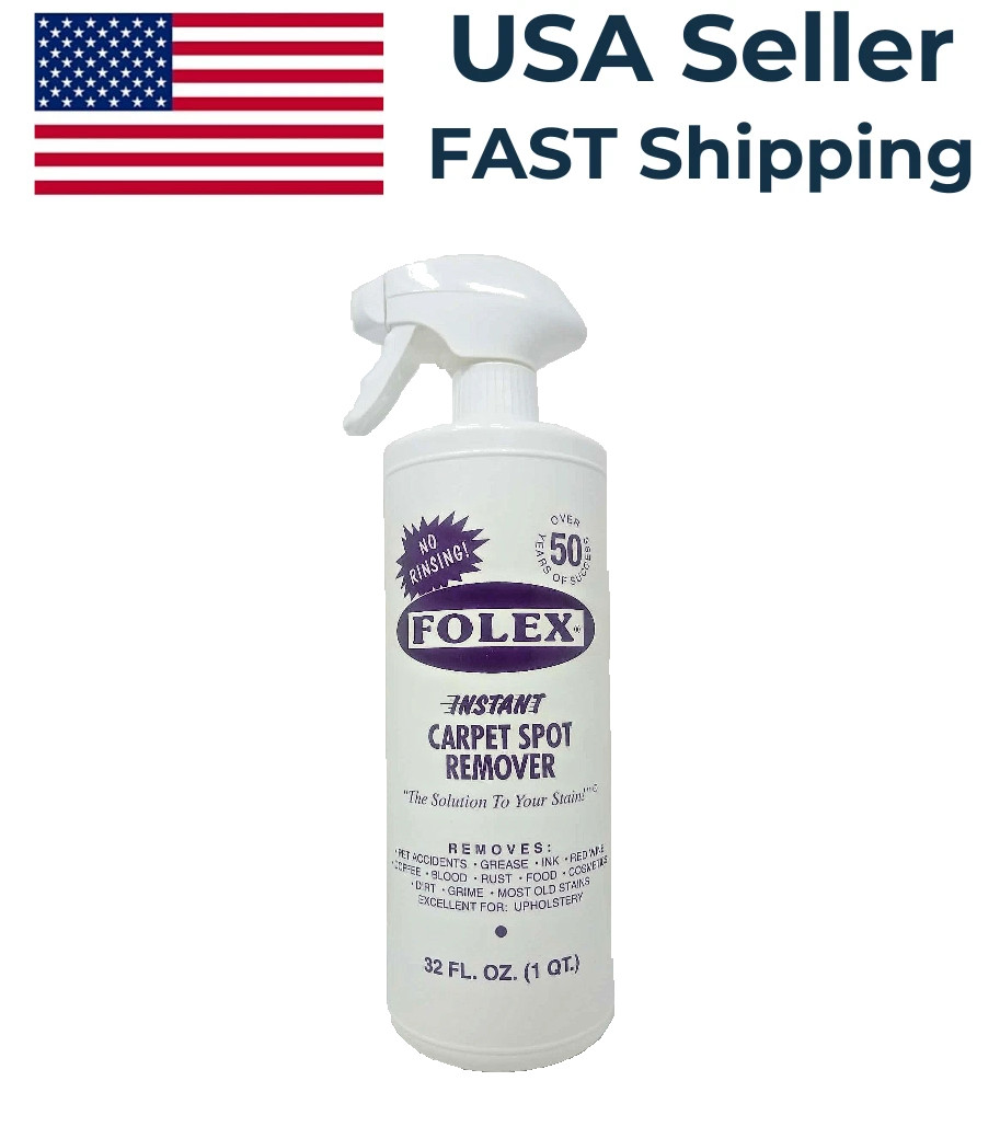FOLEX Instant Carpet Spot Remover – Removes Grease Ink Wine Coffee Blood – 32 oz
