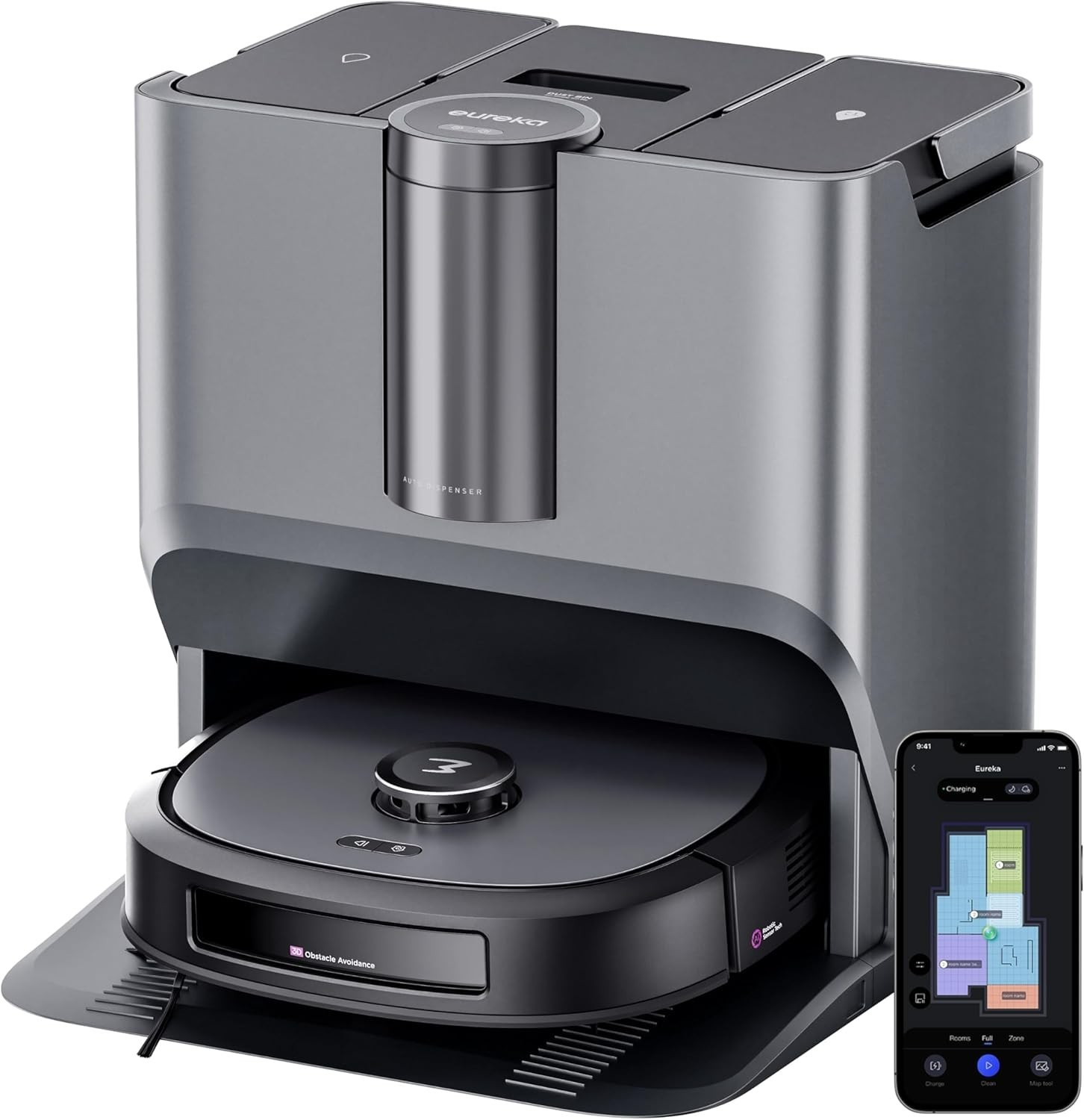 Eureka J20 Robot Vacuum Self Emptying, 8000Pa Suction, Auto Mop Washing & More
