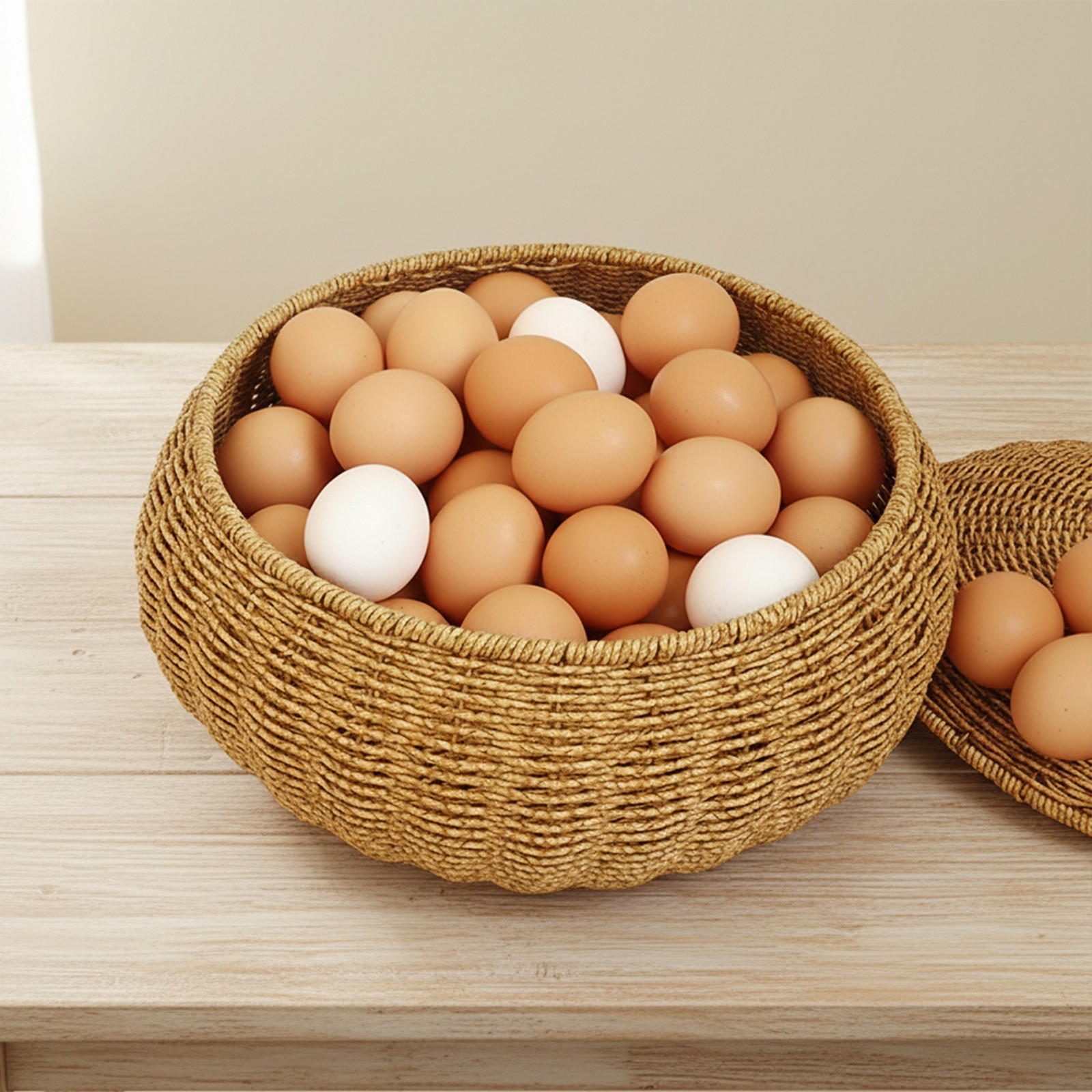 Round Rattan Boxes Weaving Decorative Shelf Basket Ideal for Picnics & Dining