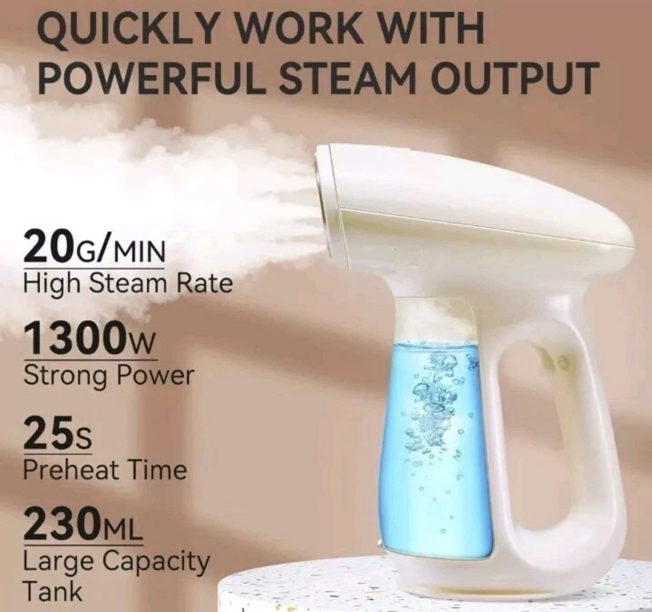 Bear Steamer for Clothes, Handheld Clothes Steamer,1300W Strong Power Garment St