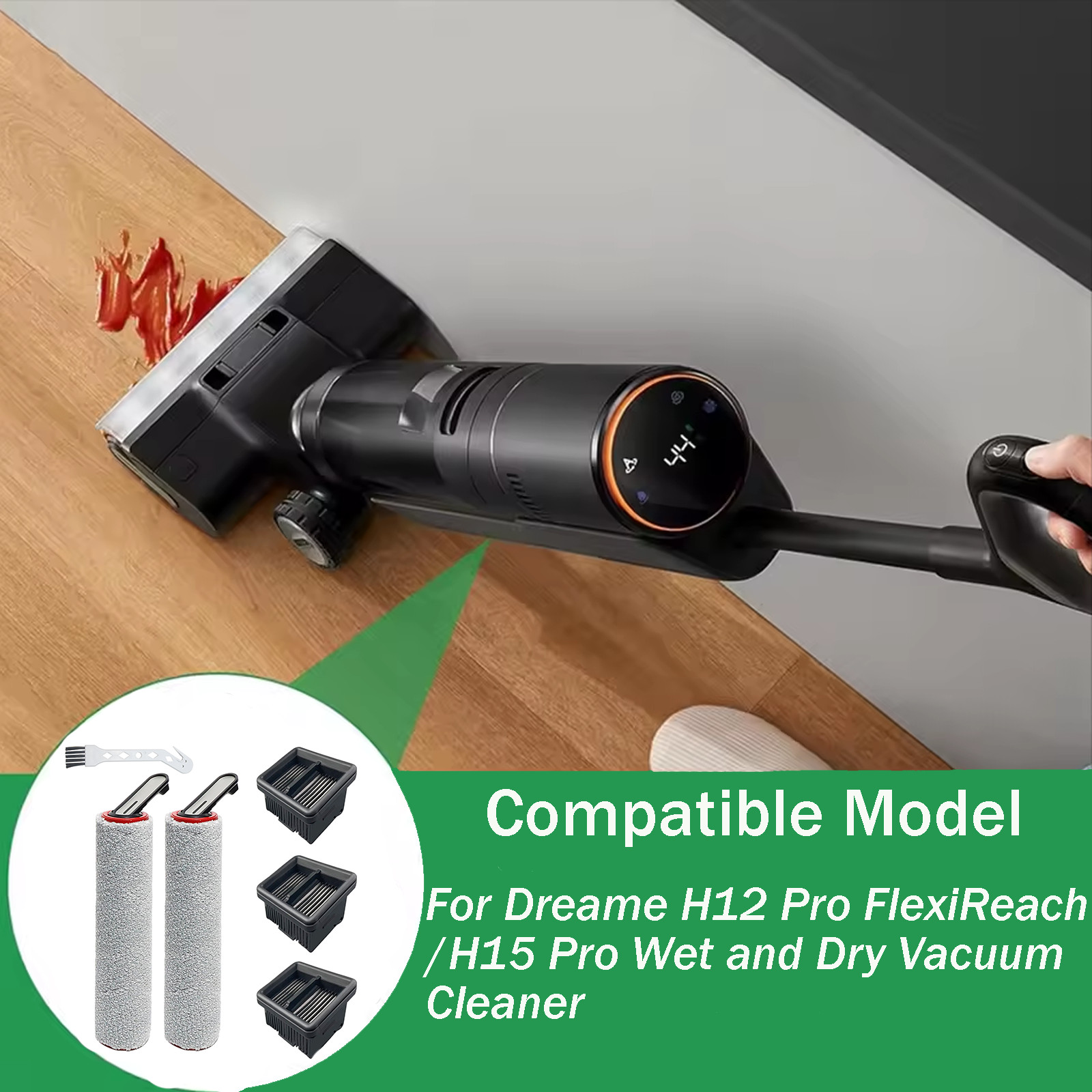 7Pc Dreame H12/H15 Pro Kit, 2 Rollers, 3 Filters, 1 Brush | All-Floors G