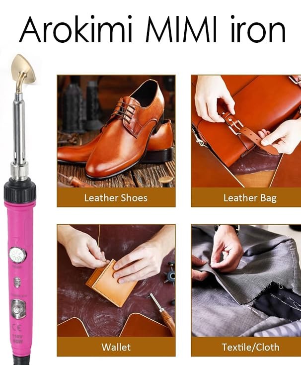 80W Hot Pink Mini Iron Adjustable Temperature Small Crafts Patches Clothes