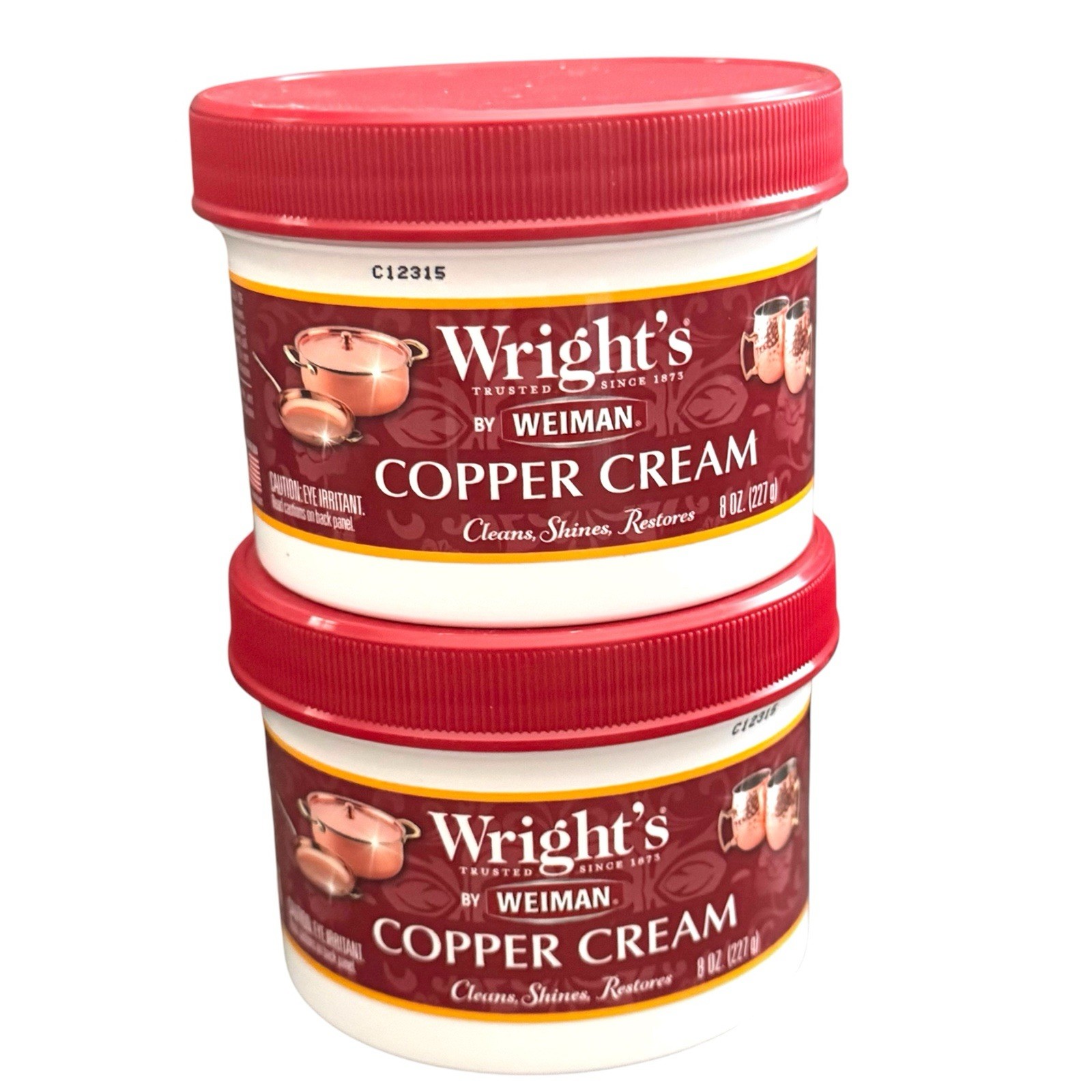 Wright’s by Weiman Copper Cream Polish – 8 oz – NEW – Lot of 2