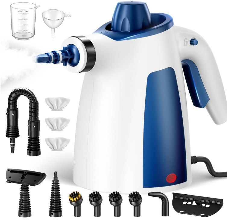 Limpiador Vapor Manual 230°F con 12 Accesorios 350ML para Cocina Baño y Auto