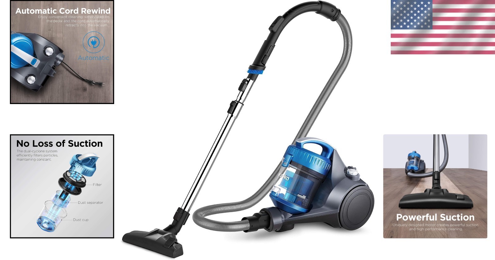 WhirlWind Bagless Canister Vacuum Cleaner, 960W