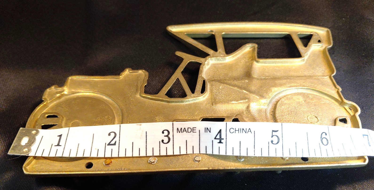 Vintage Solid Brass Model T Automobile Key Rack Wall 5 Hooks Holder