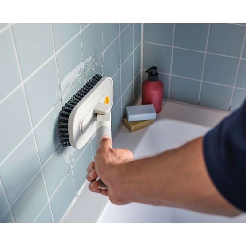 Handy Detail Cleaning Brush Set Grout Scraper Tile Scrubber Non-Slip Handle New