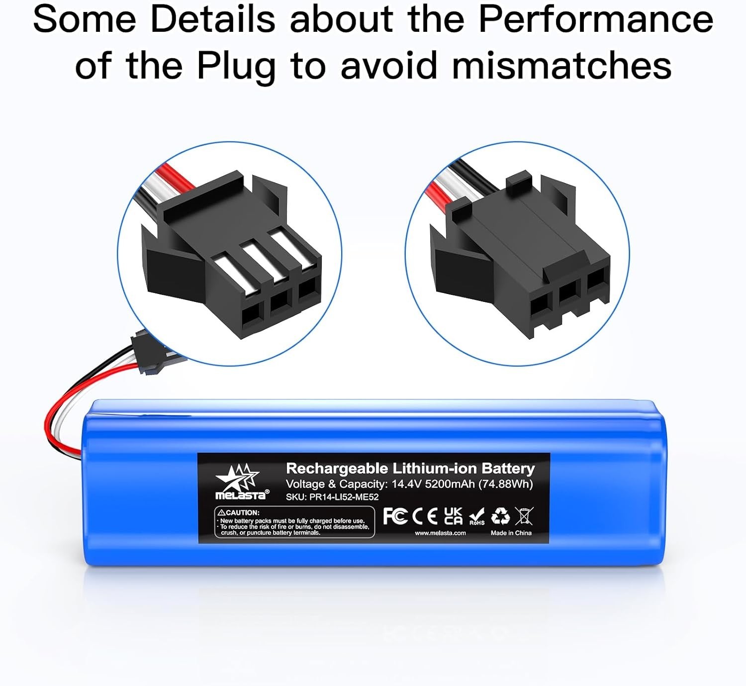 High Capacity 5200mAh Battery for Proscenic M7 Pro