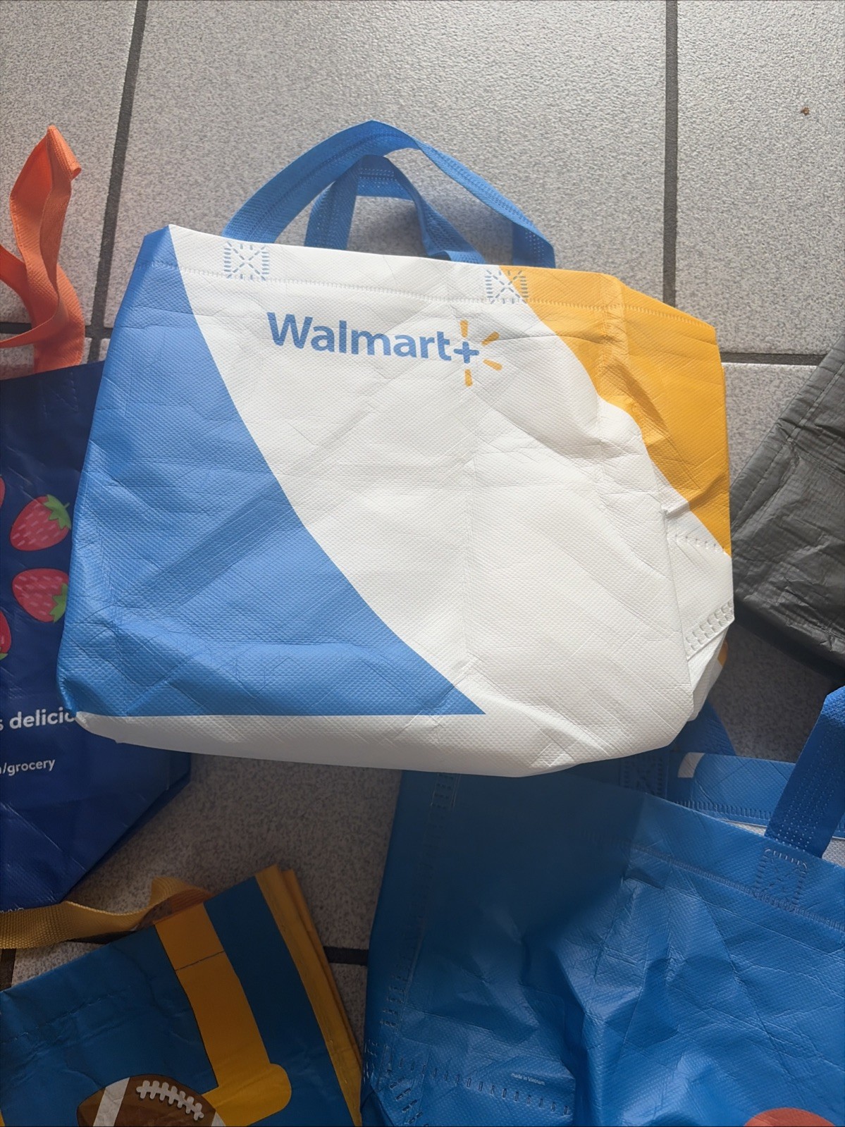 5 Lot Walmart Sm/ Medium Reusable Shopping Bags Recycle Groceries Bags Shop Curb