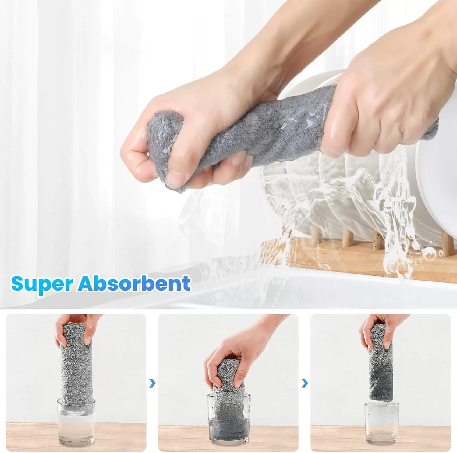12 Pack Cleaning Cloth,Ultra Soft Absorbent Quick Drying Microfiber Cleaning …