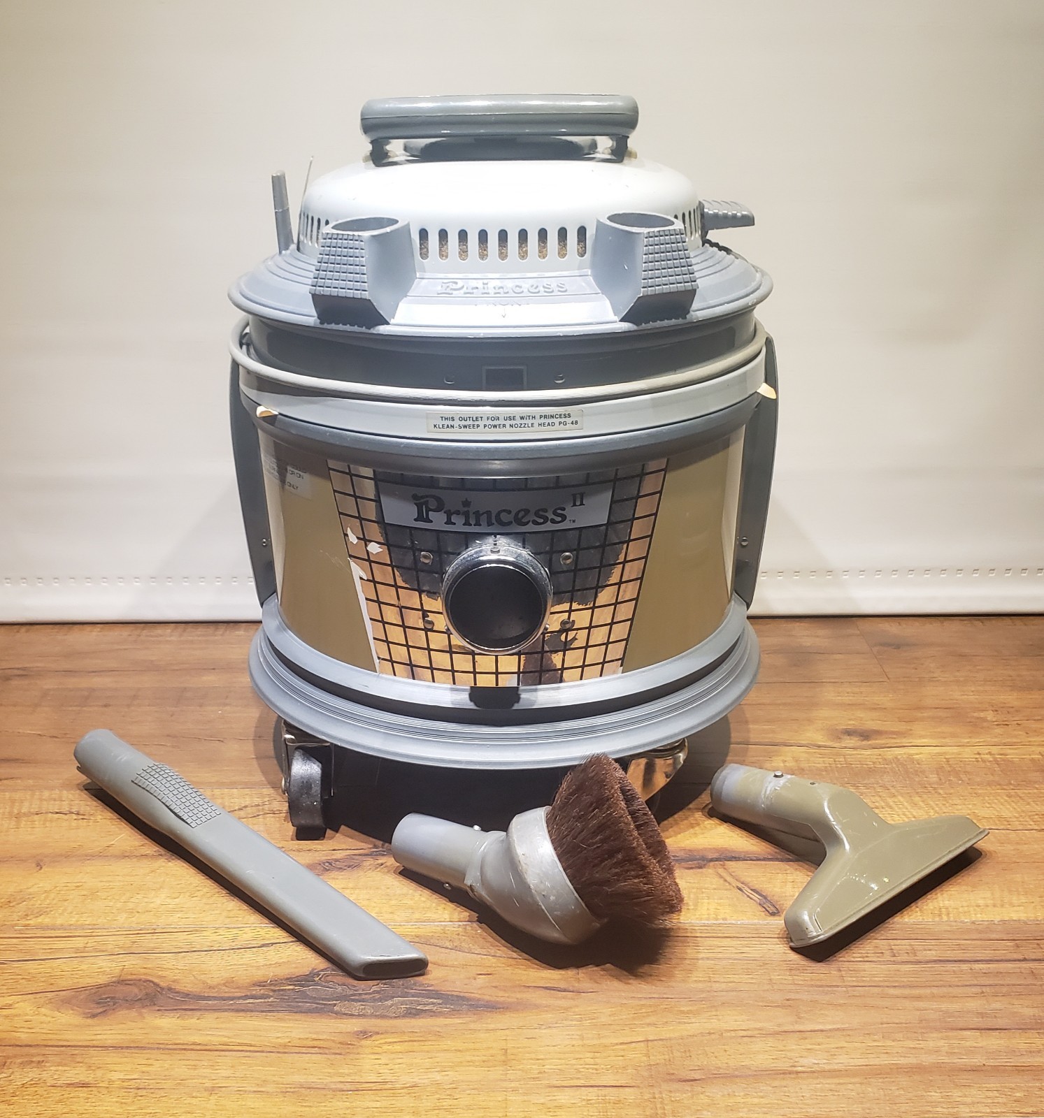 Vintage Filter Queen Princess II PG-48 Cannister With Attachments Filters- WORKS