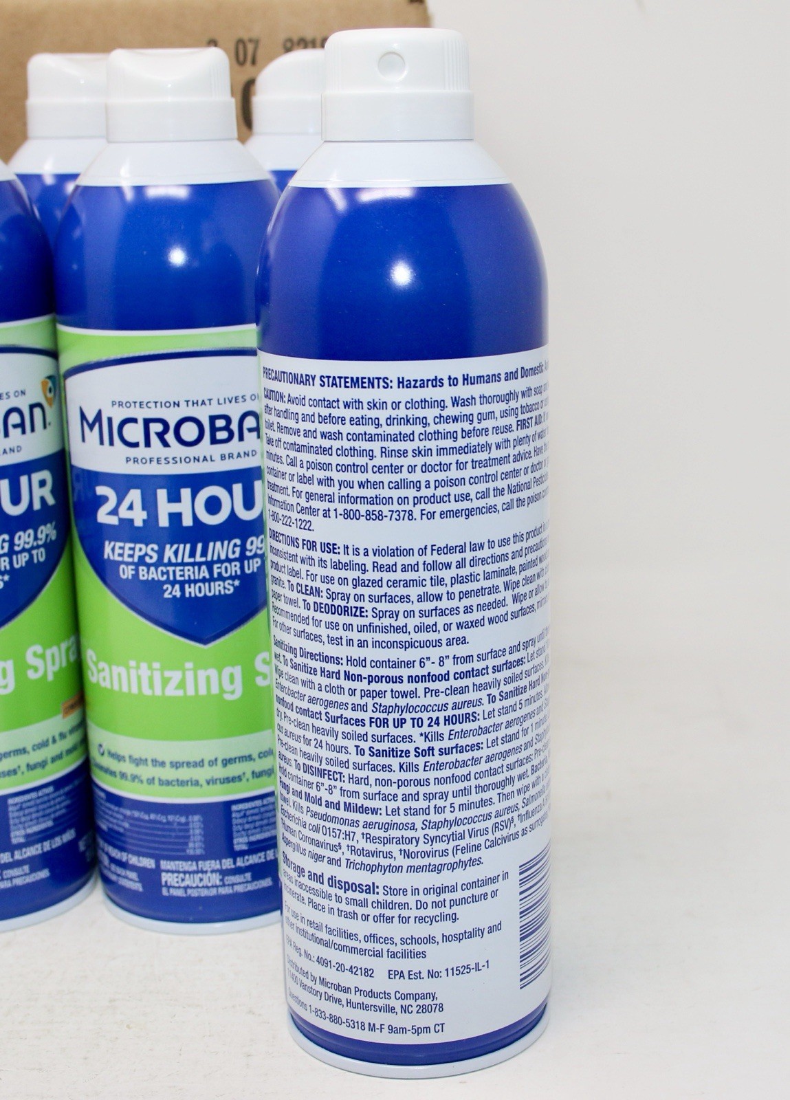 Microban 24 Hr Sanitizing Spray Disinfectant Citrus Scent 15oz 6-Pack Free Ship!