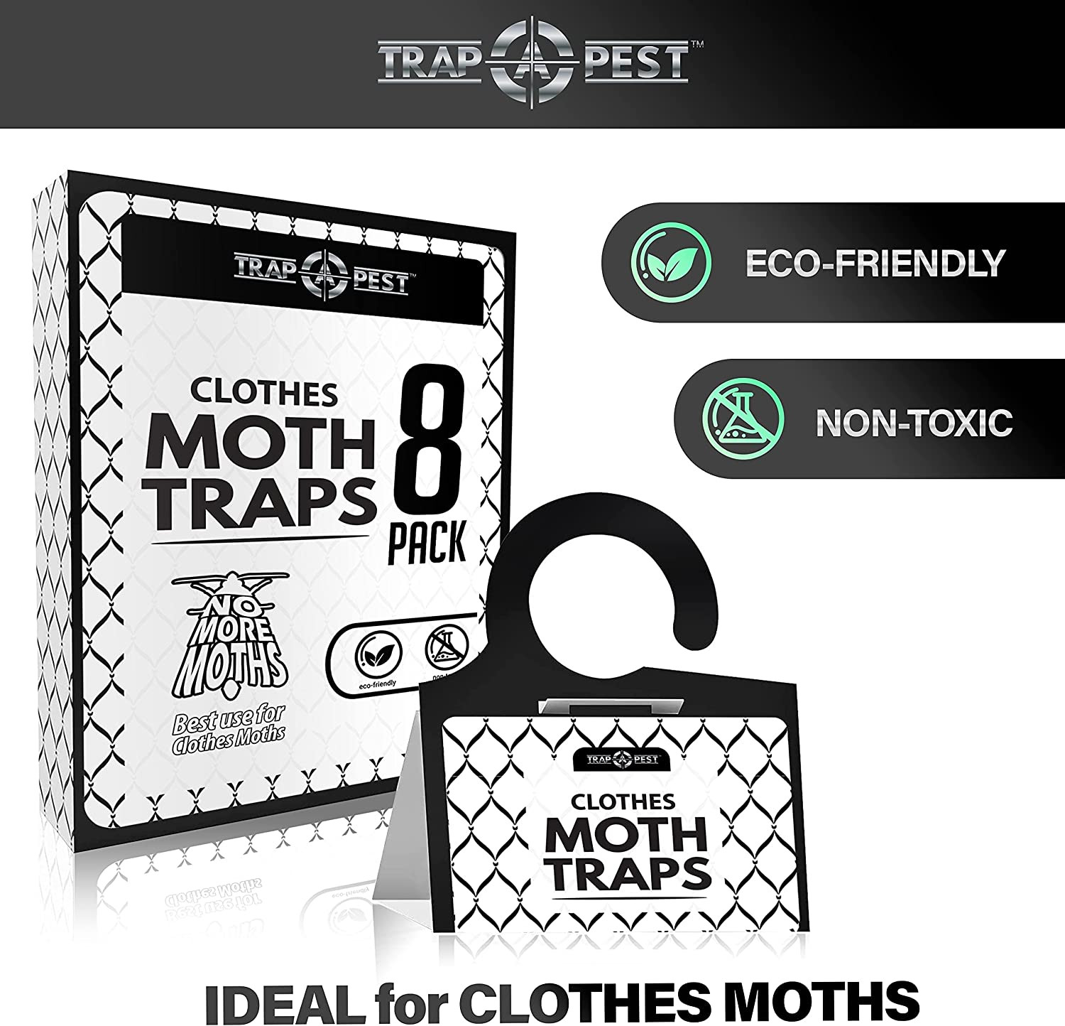 Clothing Moth Traps – 8 Pack – Non Toxic Moth Traps for Clothes with Pheromone A