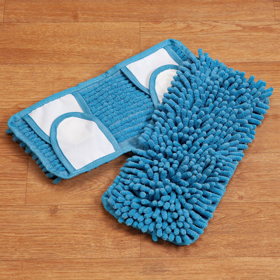 Chenille Mop Pad 2-Pack – Blue – Microfiber – Hard Floor – Reusable – 11 1/4″L x