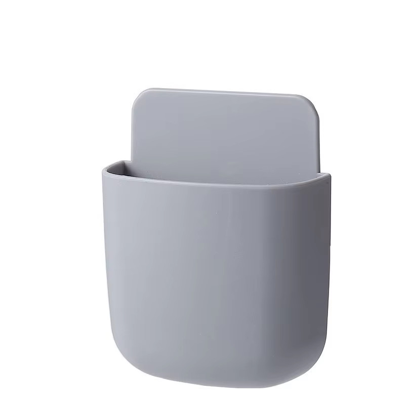 Wall Mounted Storage Box Mobile Phone Plug Holder Stand Rack Remote Control Stor