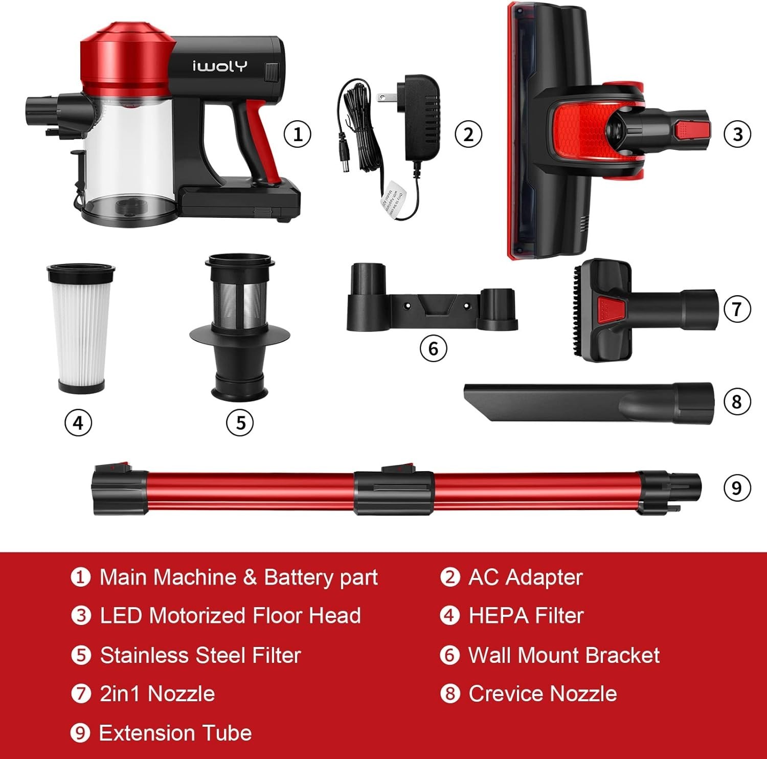 C150 Cordless Vacuum Cleaner Rechargeable with 2200mAh Detachable Battery, 18…