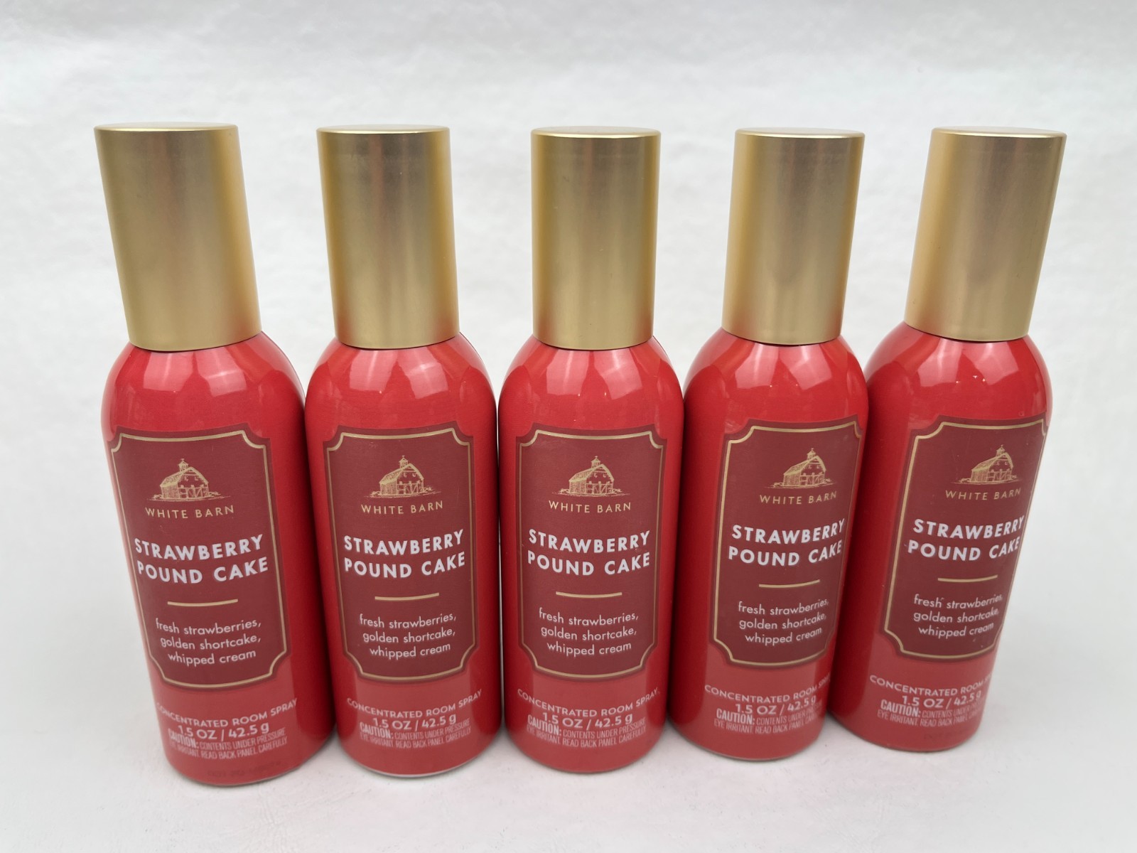 Lot of 5 Bath & Body Works Strawberry Pound Cake Concentrated Room Sprays