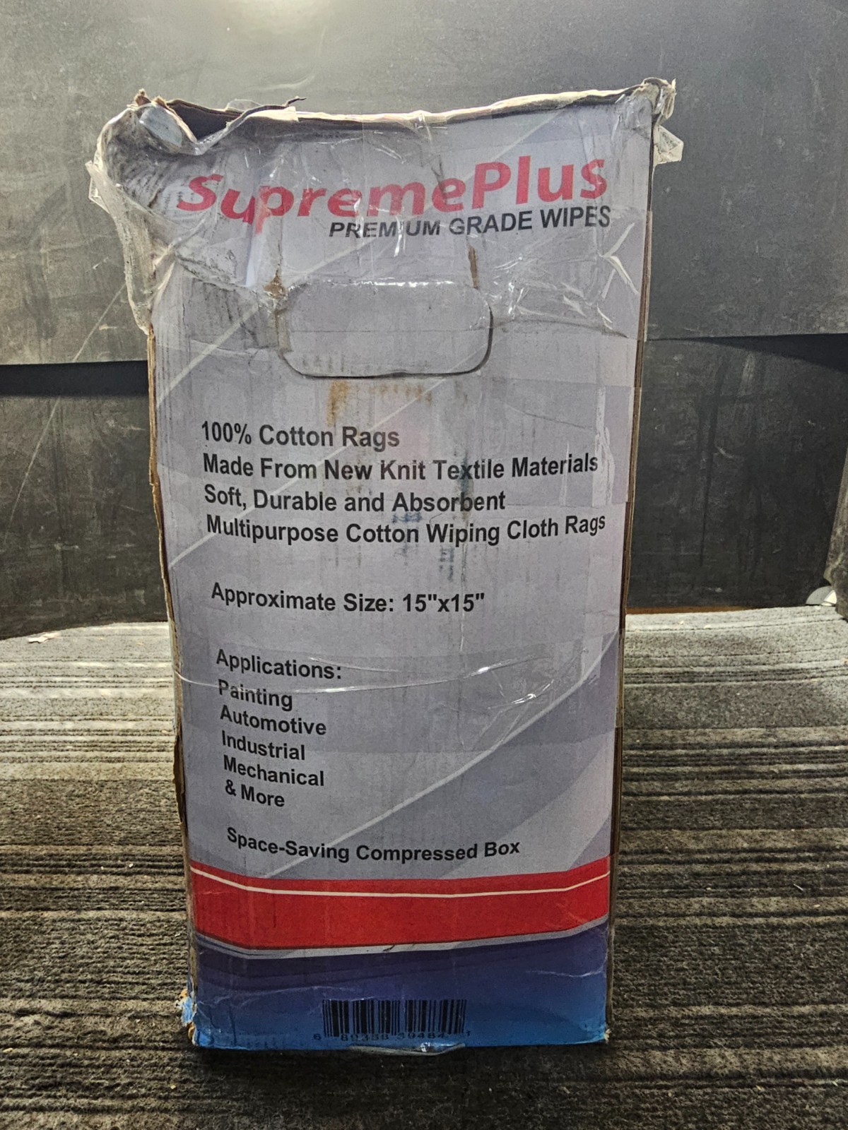 SupremePlus Premium White T-Shirt Cleaning Rags 25 lbs. White Cotton NR1125CBX