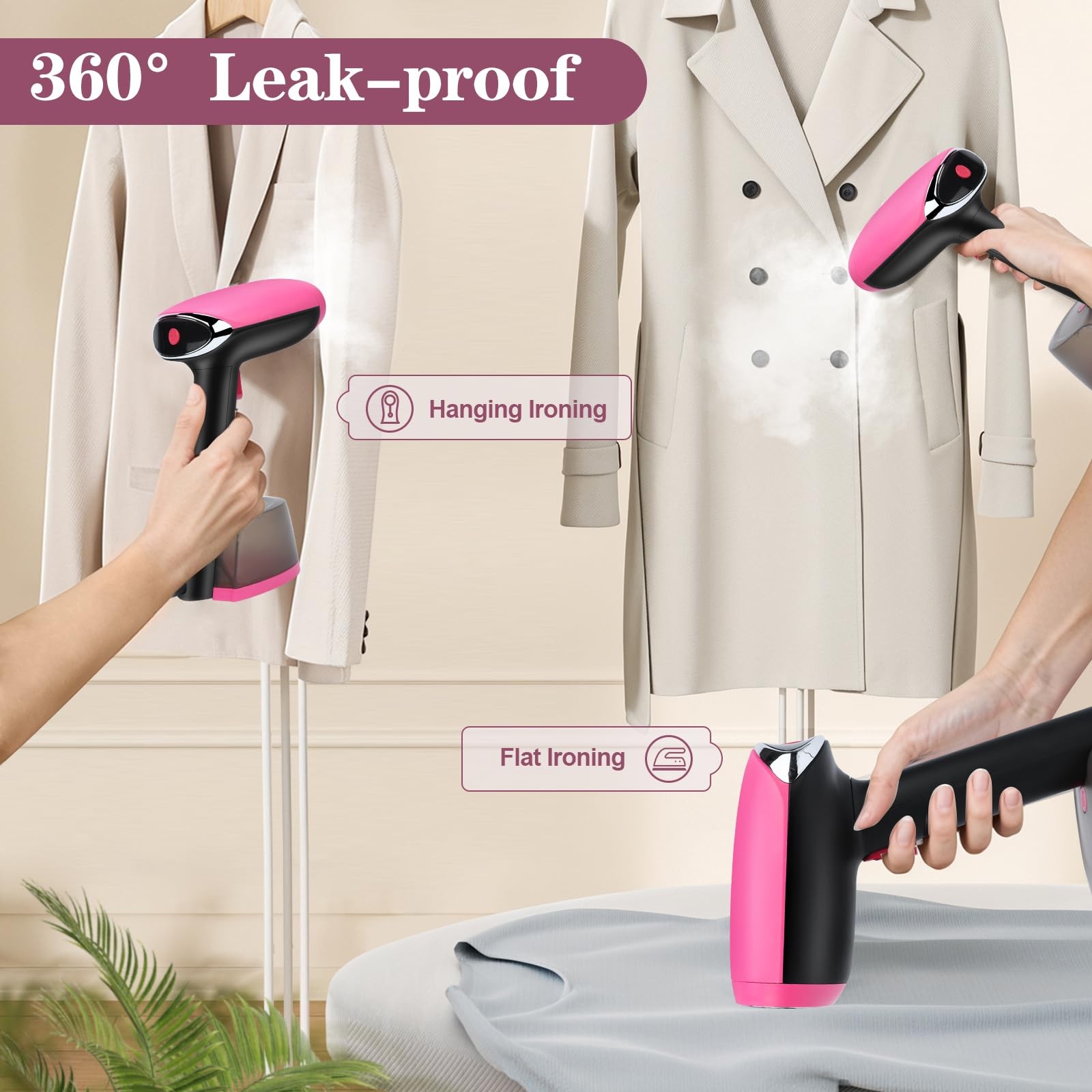 Steamer for Clothes Handheld Clothes Steamer 1300W Portable Garment Steamer A…