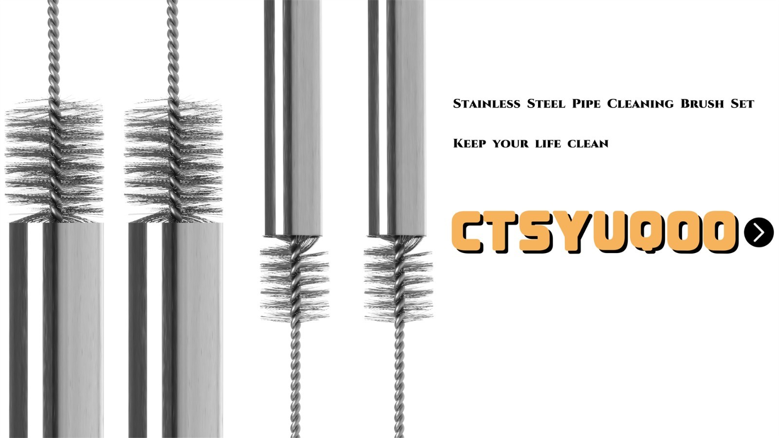 Pipe Cleaning Brush Set 8 Piece Stainless Steel 16 Inch Long Bottle Tube Auto