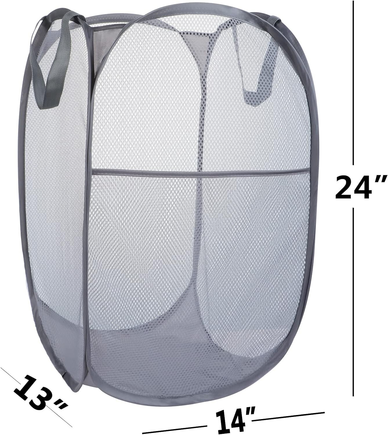 2 Pack Mesh Laundry Basket,Foldable Popup Laundry Hamper 14″L x 13″W x 24″H