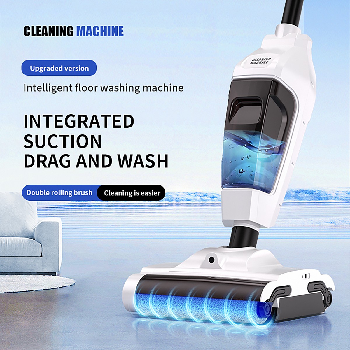 3 In 1 Household Floor Scrubber Wireless Handheld Electric Mop