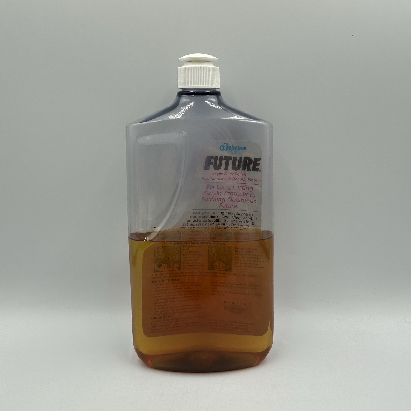 SC Johnson 90’s Future Acrylic Floor Finish Polish Wax 16 fl oz Half Full
