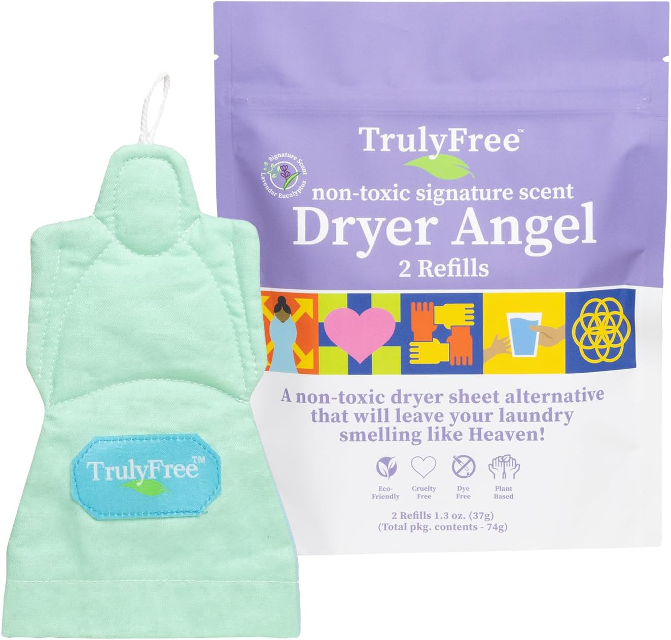 Truly Free Dryer Angel – Natural Dryer Sheet Alt, Non-Toxic Reusable Fabric Soft