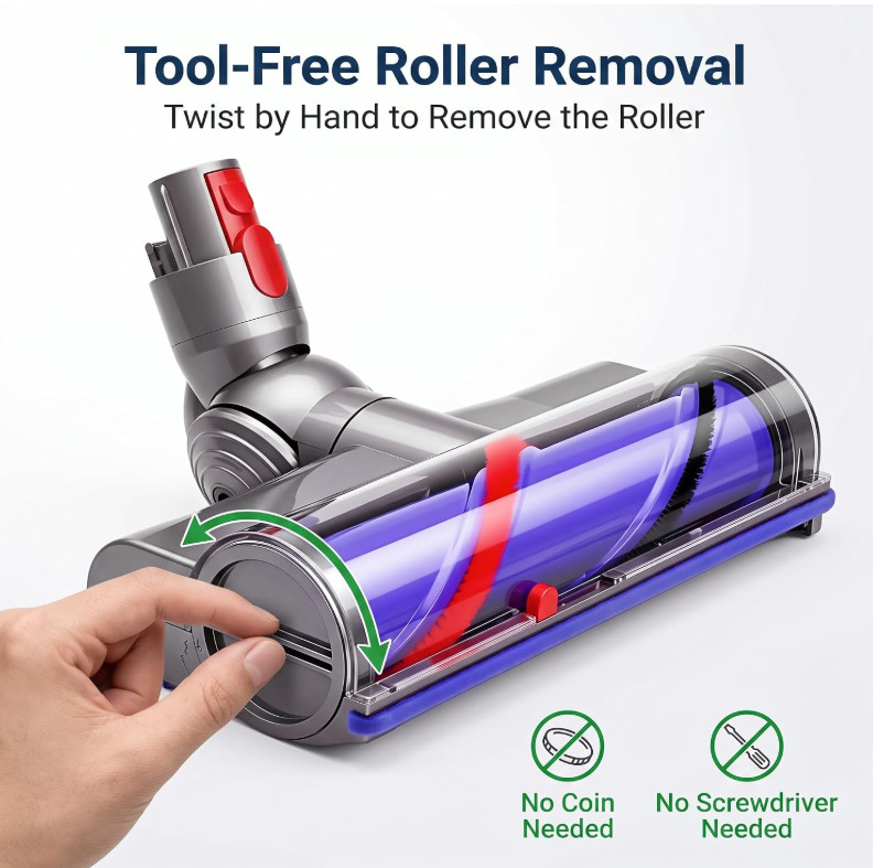 Direct Drive Brush Head for Dyson V7 V8 V10 V11 V15 Vacuum Cleaner Attachment