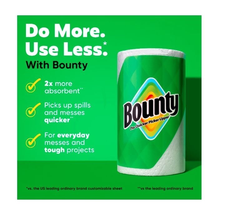 Bounty Select-A-Size Paper Towels, White, 12 Double Rolls = 24 Regular Rolls